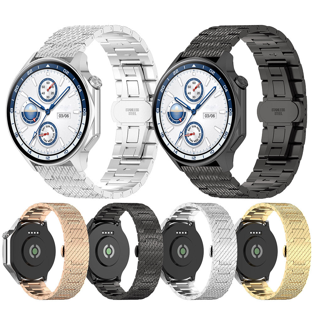 Techsuit W052 -ranneke Samsung Galaxy Watchille / Huawei Watch -sarjalle, 20mm, ruusukulta