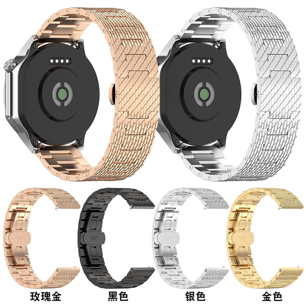 Techsuit W052 -ranneke Samsung Galaxy Watchille / Huawei Watch -sarjalle, 20mm, ruusukulta