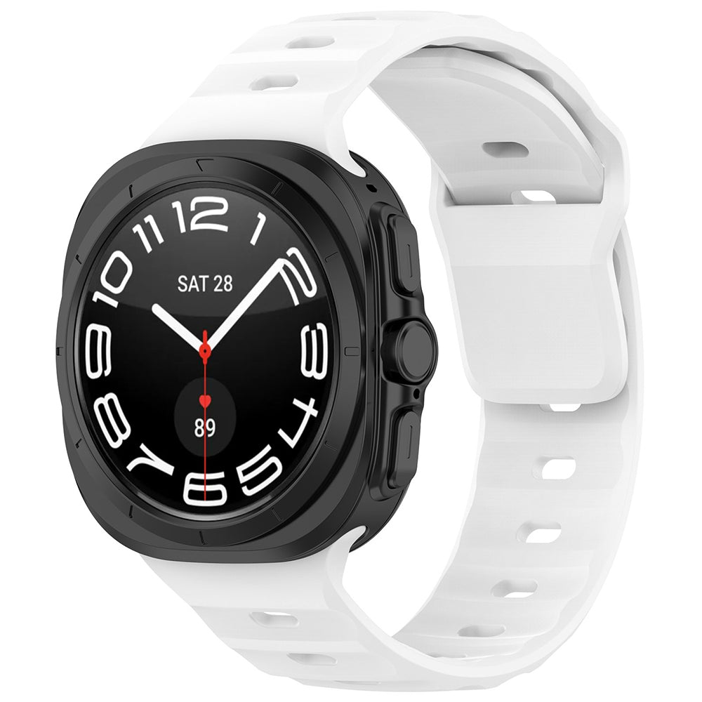 Techsuit W055 -ranneke Samsung Galaxy Watch Ultra -kelloon, Valkoinen