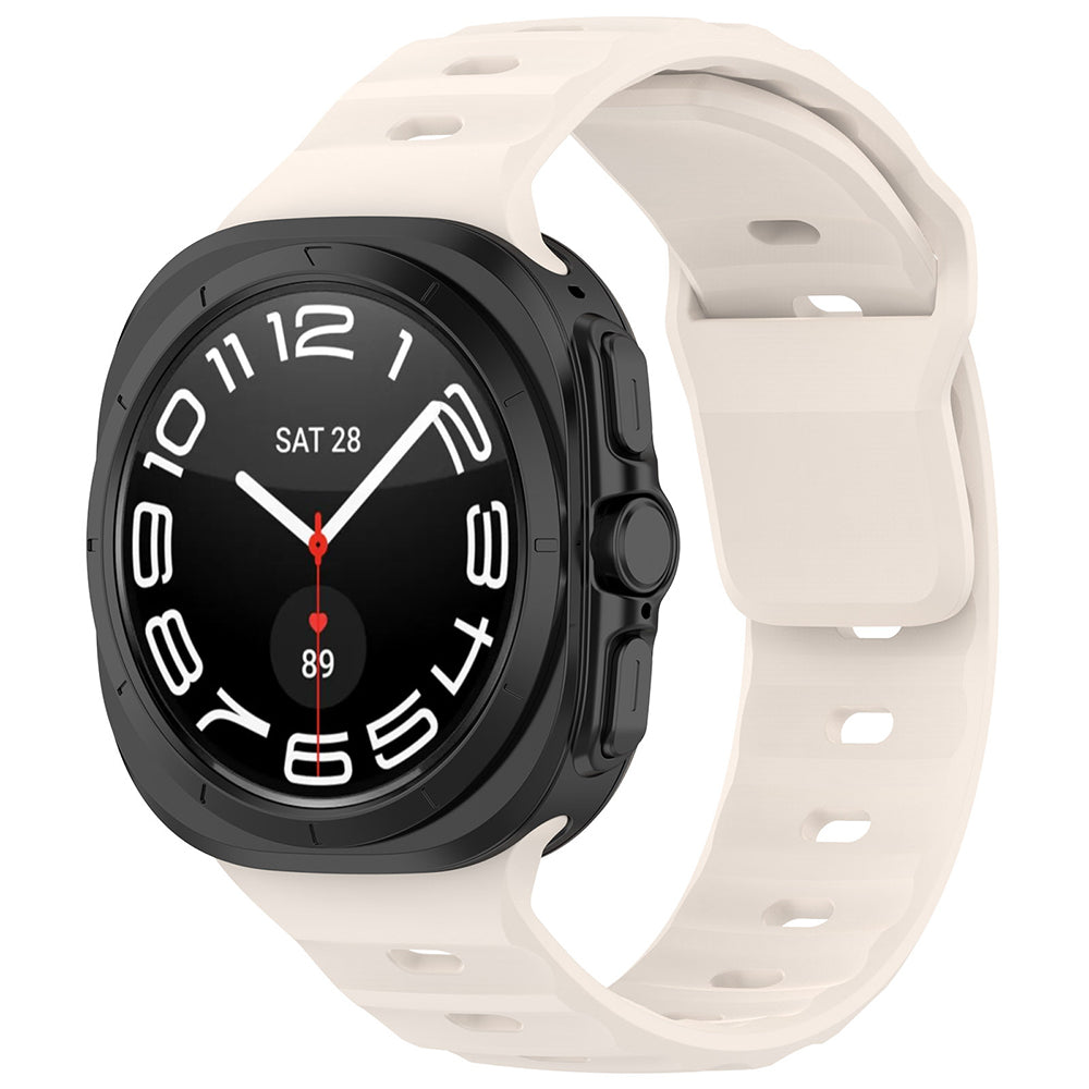Techsuit W055 -ranneke Samsung Galaxy Watch Ultra -kelloon, Beige