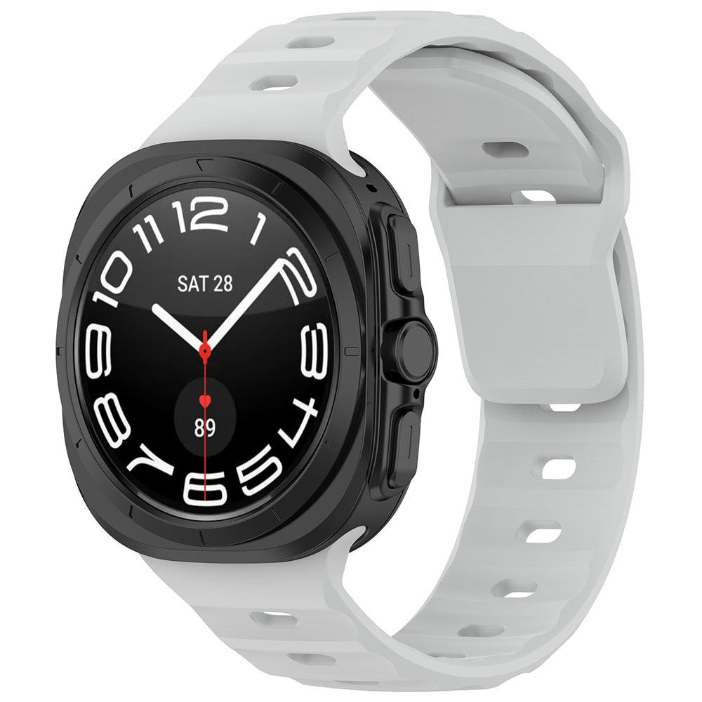 Techsuit W055 -ranneke Samsung Galaxy Watch Ultra -kelloon, Harmaa