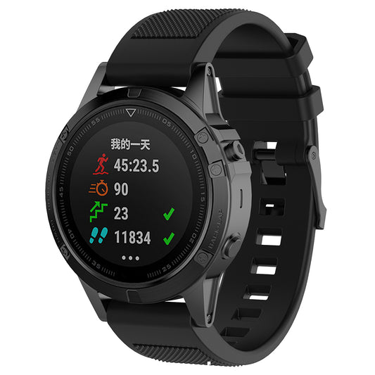 Techsuit W058 -ranneke Garmin Instinct / Approach / Fenix -kellomallistolle, 20mm, Musta