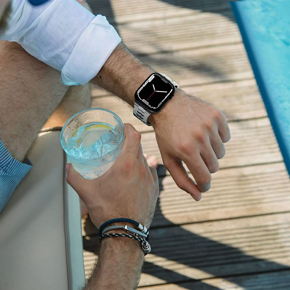 Techsuit W063 -ranneke Apple Watch 49mm / 46mm / 45mm / 44mm / 42mm -sarjoille, Hopea
