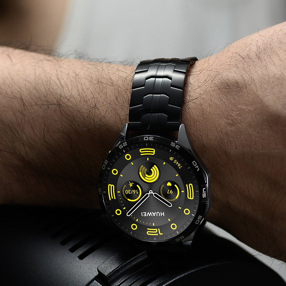 Techsuit W063 -ranneke Huawei Watch / Xiaomi Watch -sarjoille, Musta