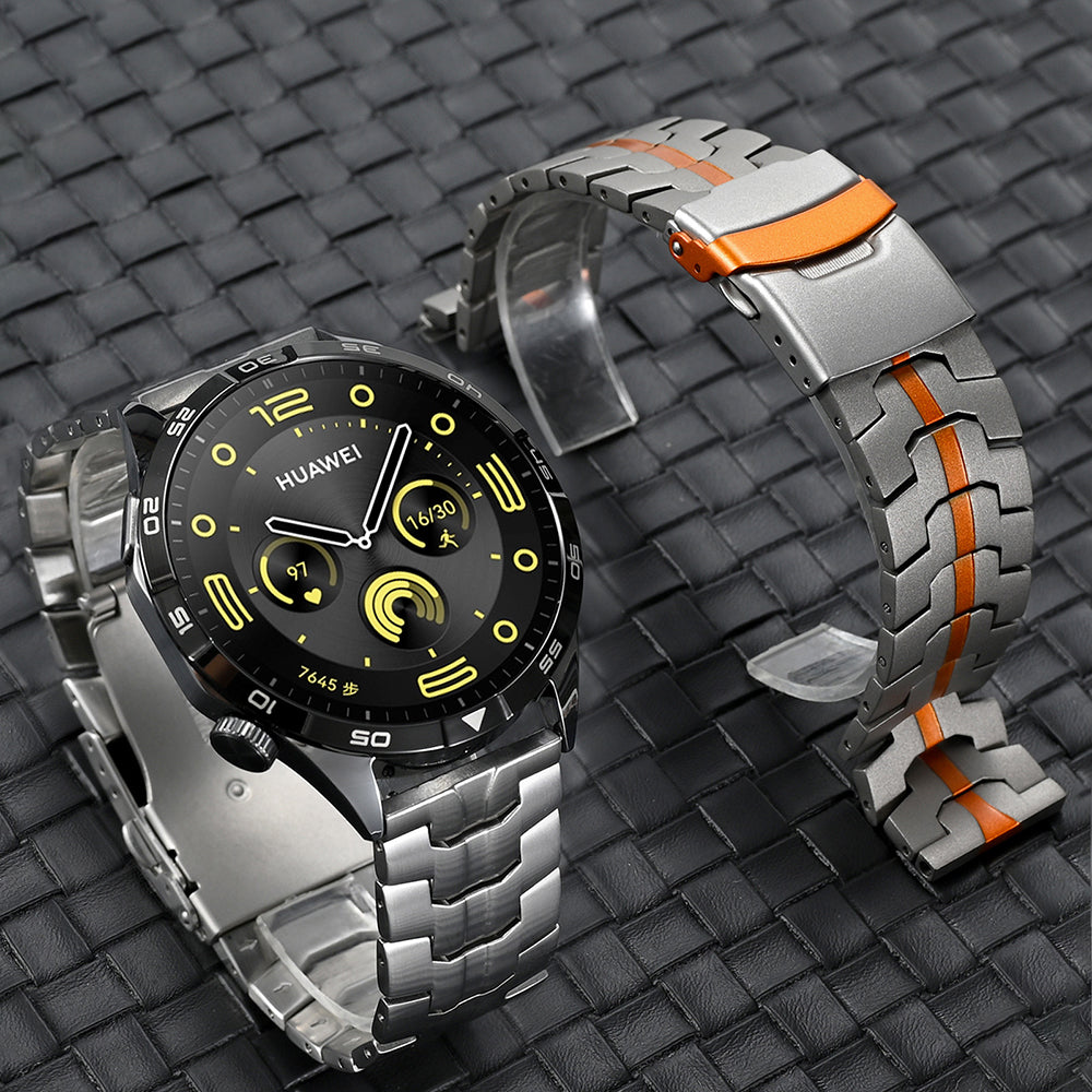 Techsuit W063 -ranneke Huawei Watch / Xiaomi Watch Series, Oranssi
