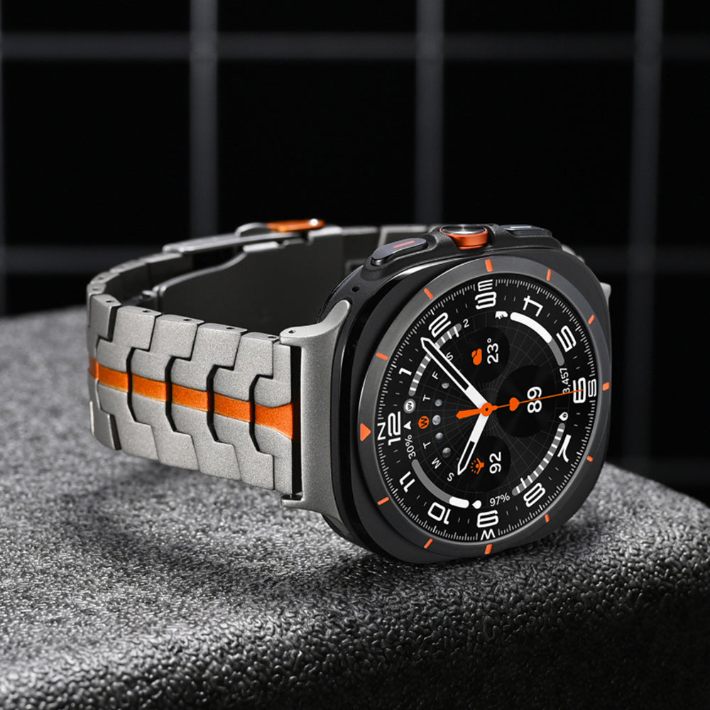 Techsuit W063 -ranneke Samsung Galaxy Watch Ultra -kelloon, Oranssi