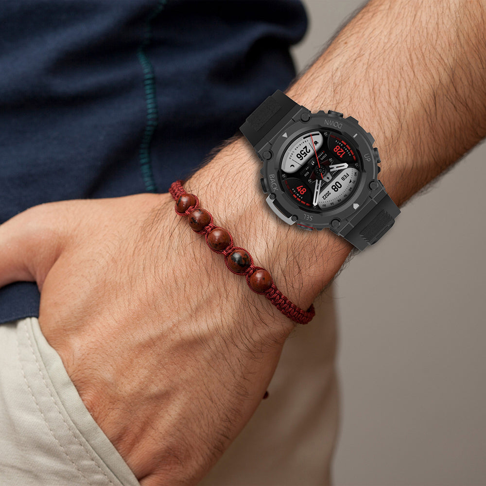 Techsuit W067 -ranneke Amazfit T-Rex 2:lle, Musta