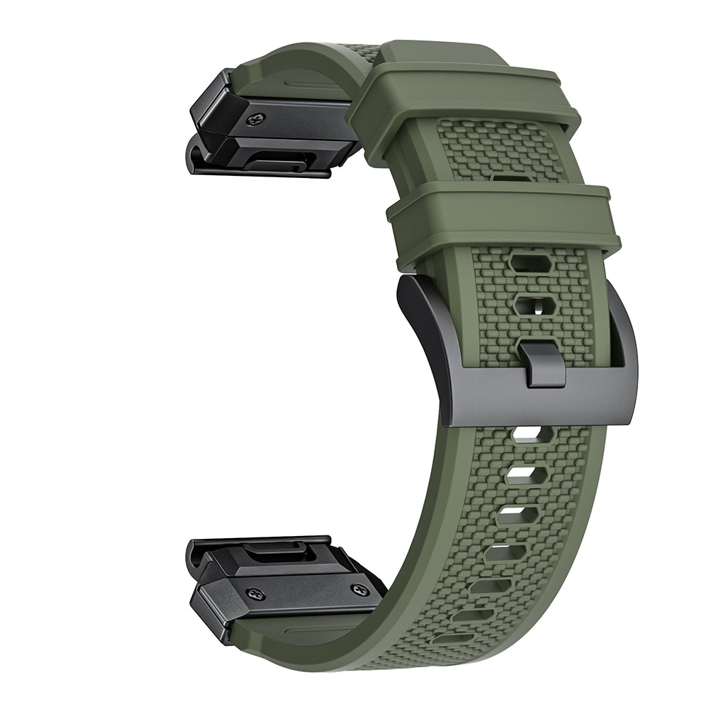 Techsuit W068 -ranneke Garmin Watch Fenix Series -kelloille, 26mm, mustavihreä.