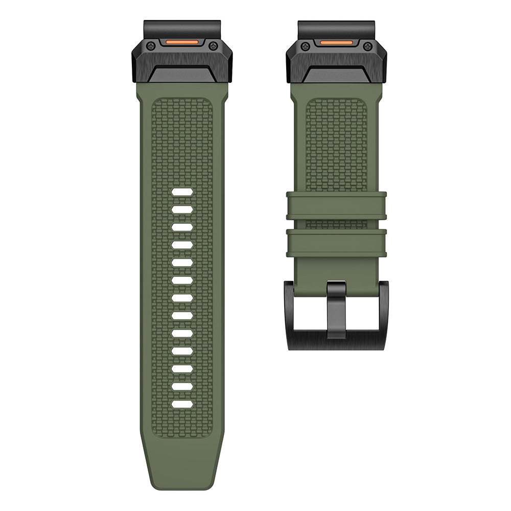 Techsuit W068 -ranneke Garmin Watch Fenix Series -kelloille, 26mm, mustavihreä.