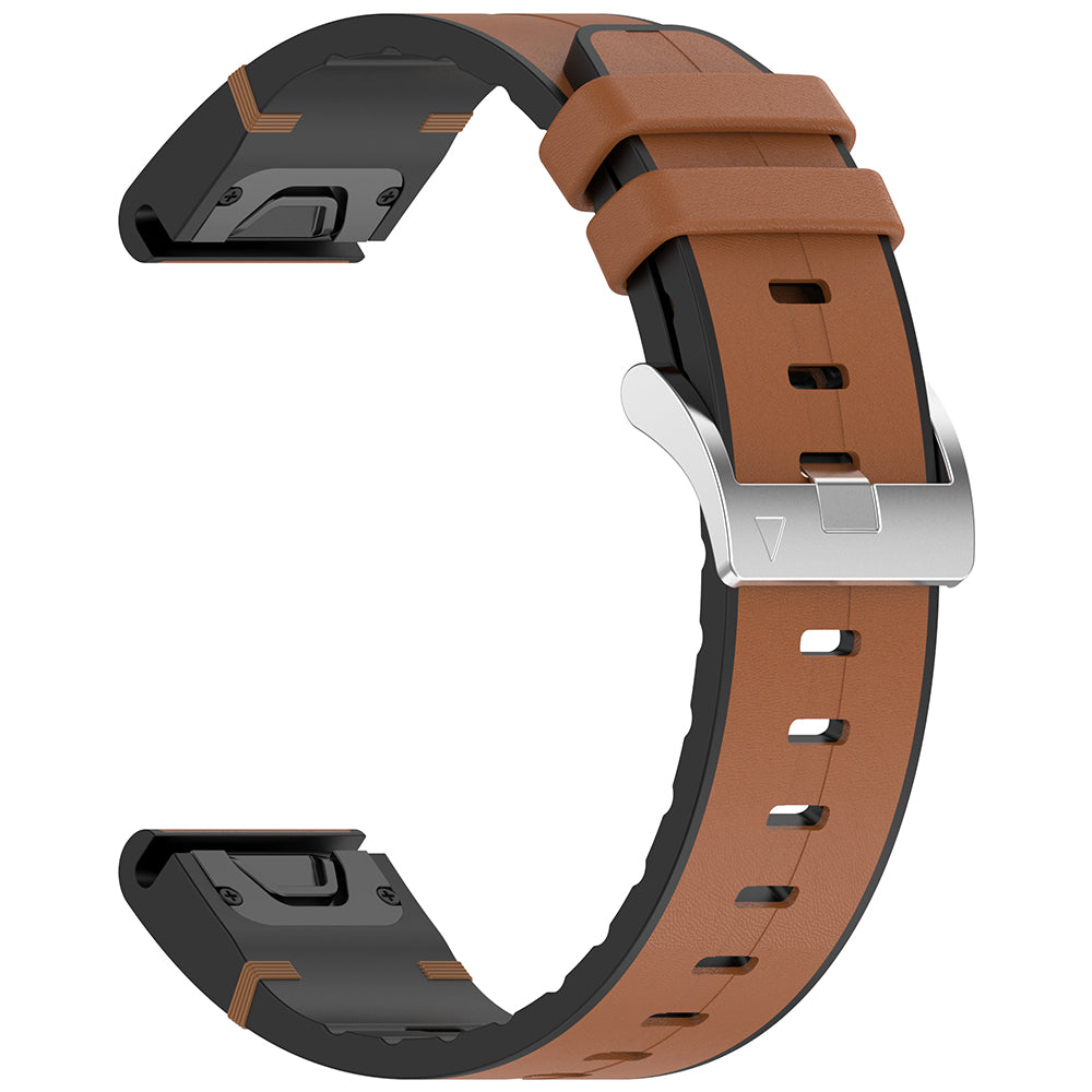 Techsuit W071 -ranneke Garmin Instinct / Approach / Fenix -kellomallistolle, 20mm, Ruskea