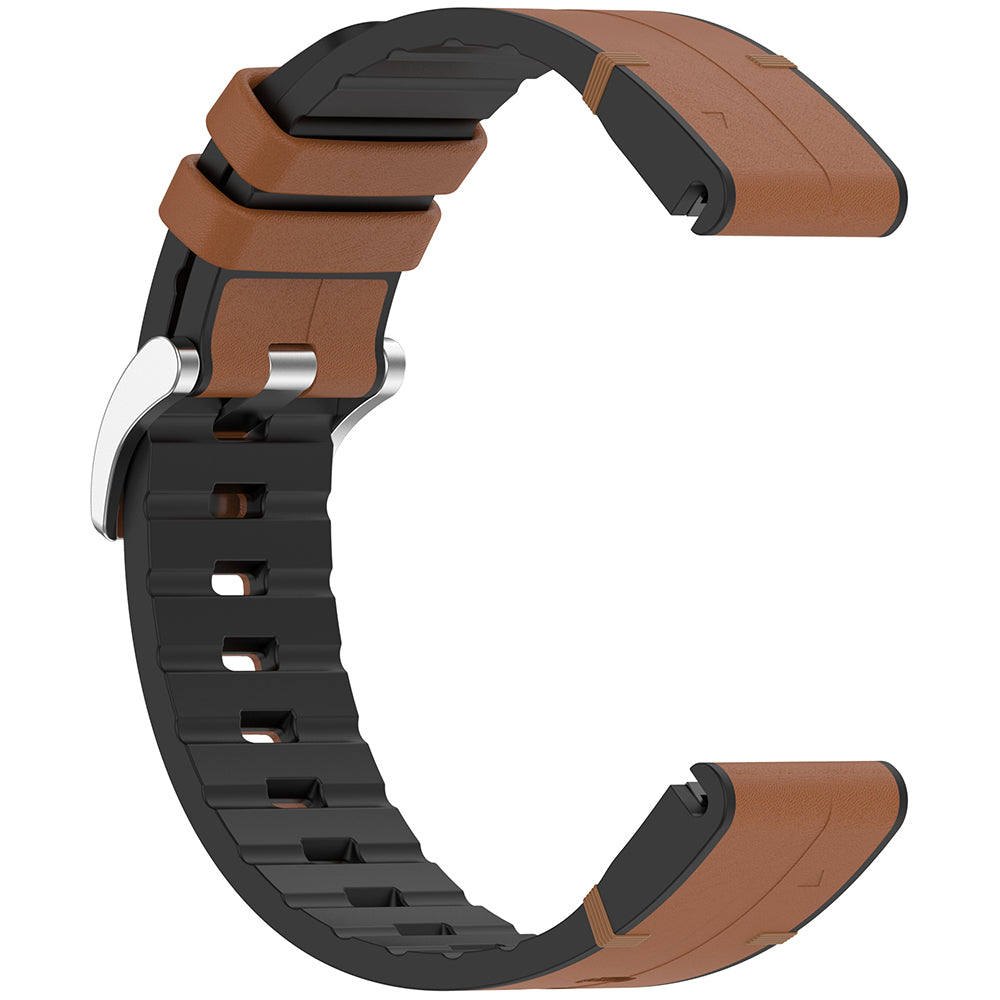 Techsuit W071 -ranneke Garmin Watch Fenix Series -kelloille, 26mm, Ruskea