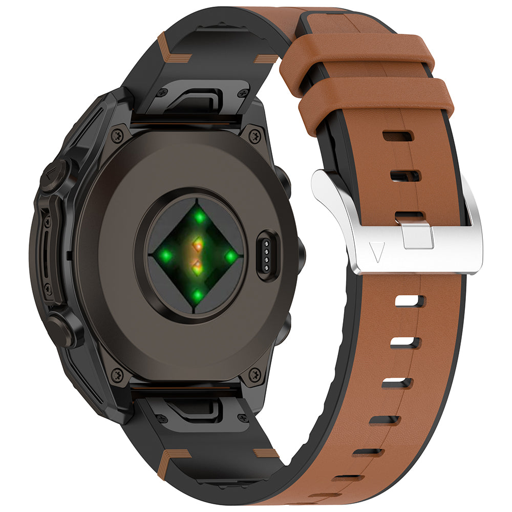 Techsuit W071 -ranneke Garmin Watch Fenix Series -kelloille, 26mm, Ruskea