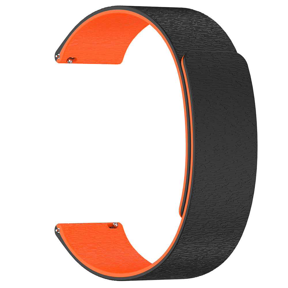 Techsuit W074 -ranneke Samsung Galaxy Watch Series -sarjaan, 20mm, musta-oranssi