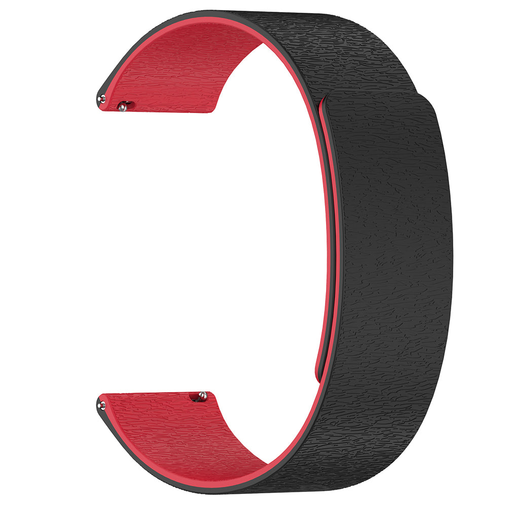 Techsuit W074 -ranneke Samsung Galaxy Watch Series -sarjaan, 20mm, musta-punainen