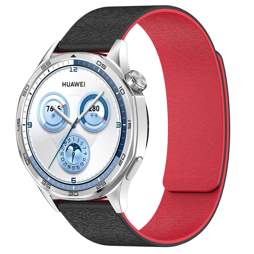 Techsuit W074 -ranneke Samsung Galaxy Watch Series -sarjaan, 20mm, musta-punainen
