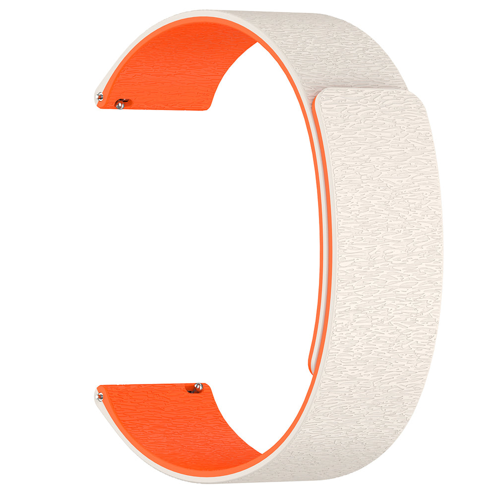 Techsuit W074 -ranneke Samsung Galaxy Watch Series -kelloille, 22mm, Beige Oranssi