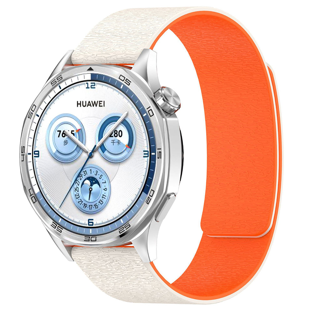 Techsuit W074 -ranneke Samsung Galaxy Watch Series -kelloille, 22mm, Beige Oranssi
