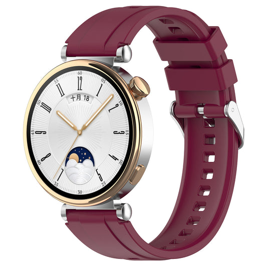 Techsuit W075 Strap for Huawei Watch / Garmin Watch Series, 18mm, Burgundy
