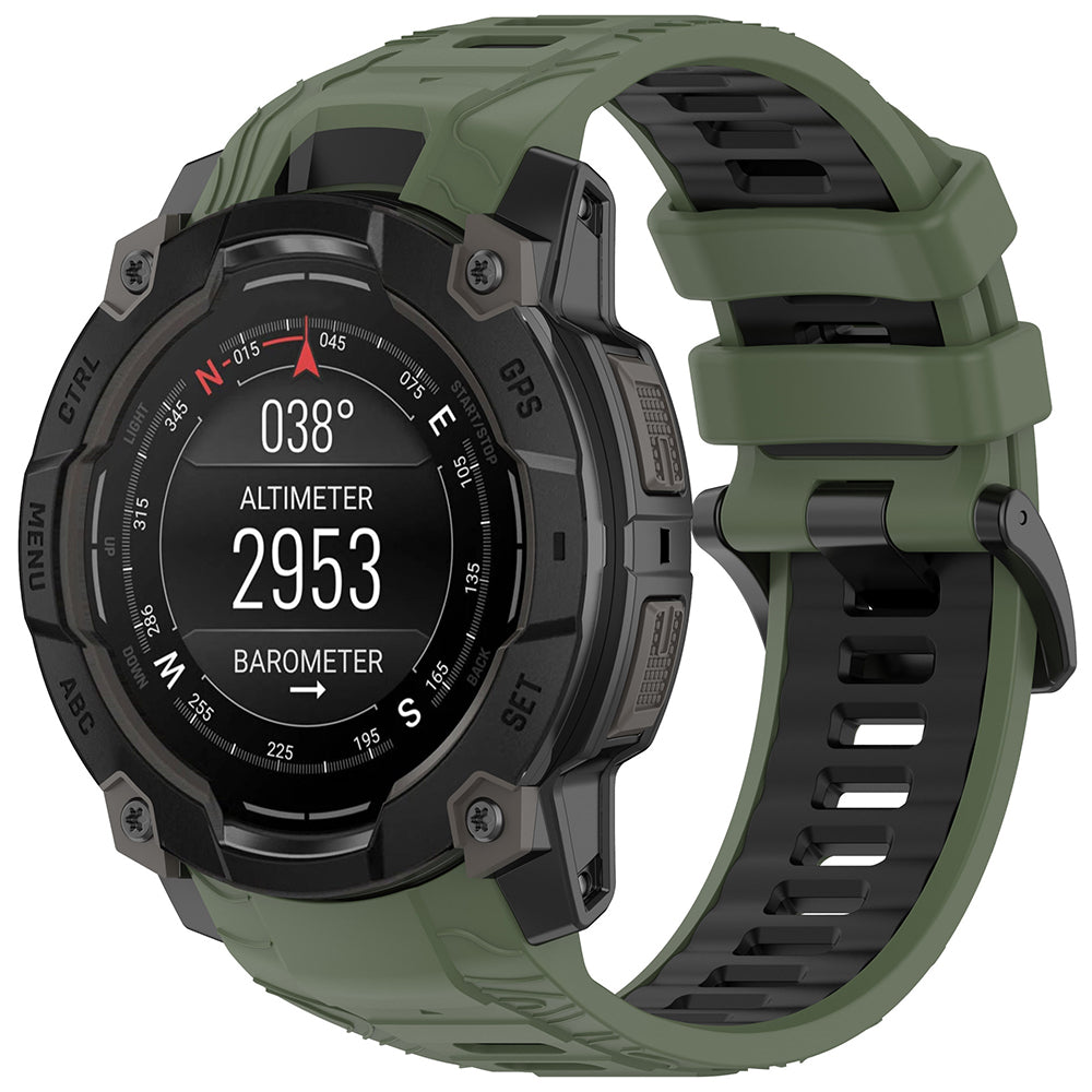 Techsuit W077 -ranneke Garmin Instinct 3 45mm Solar / Instinct 3 45mm, vihreä