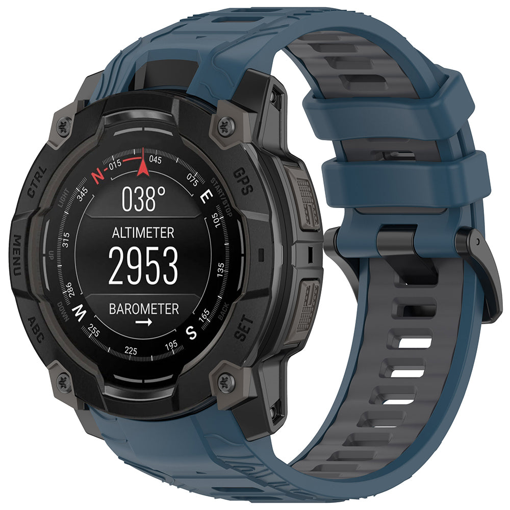 Techsuit W077 Strap for Garmin Instinct 3 50mm Solar / Instinct 3 50mm, Navy Blue
