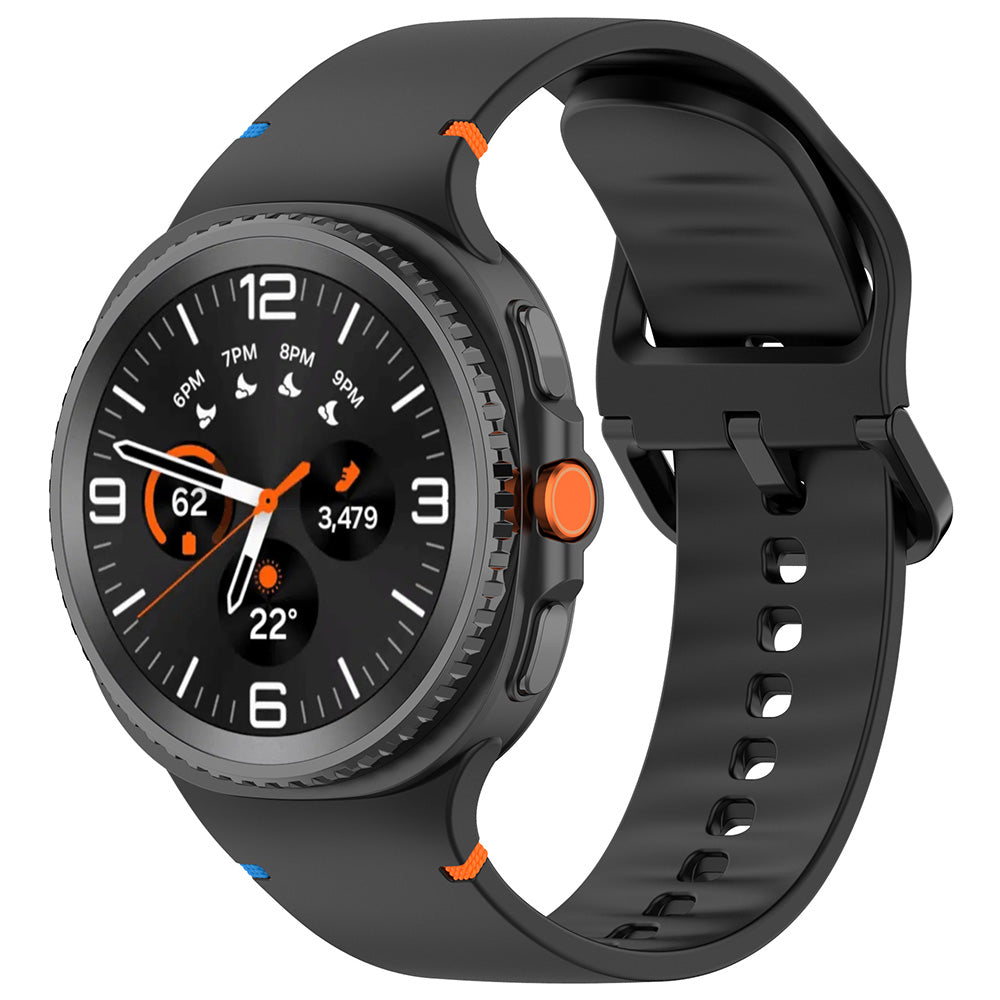 Techsuit W079 -ranneke Samsung Galaxy Watch8 / Watch8 Classic -sarjalle, Musta