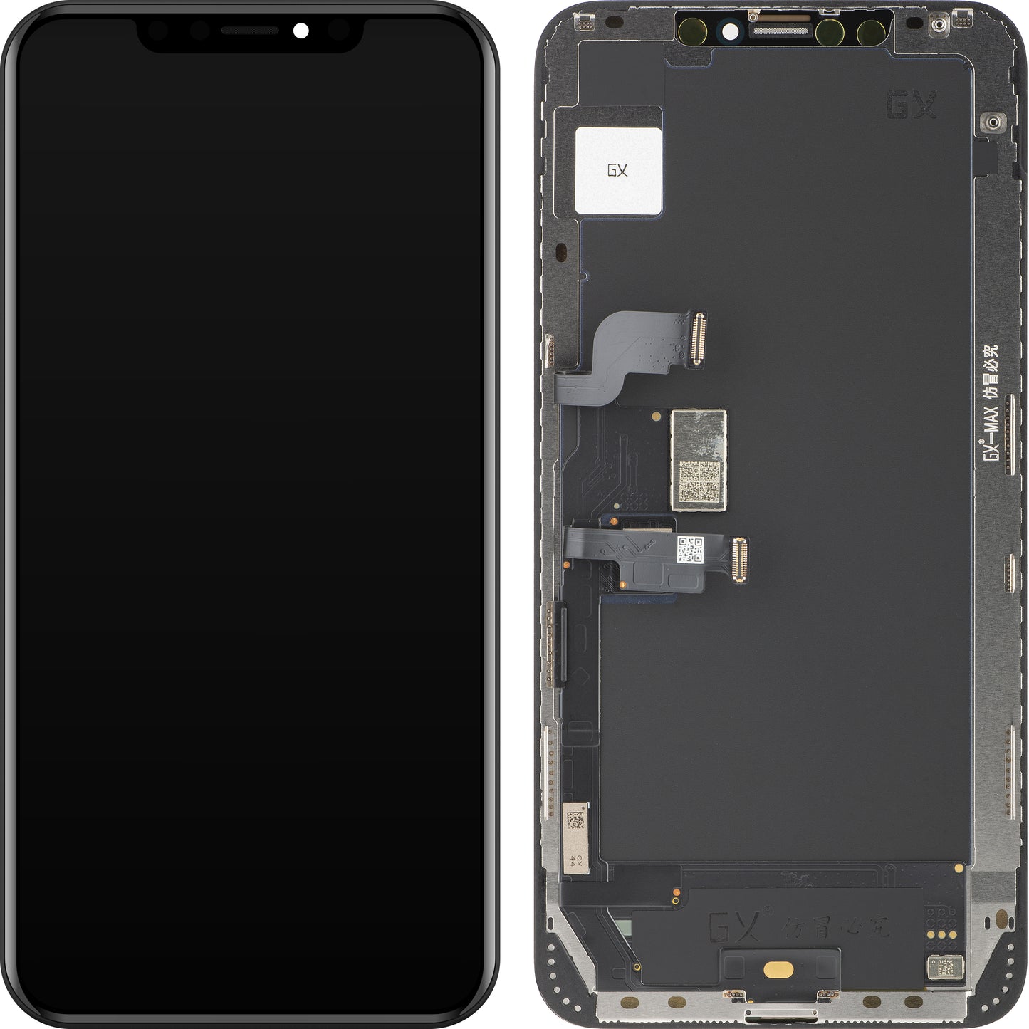 GX kosketusnäyttö Apple iPhone XS Max -puhelimeen, kehyksellä, OLED-versio, musta