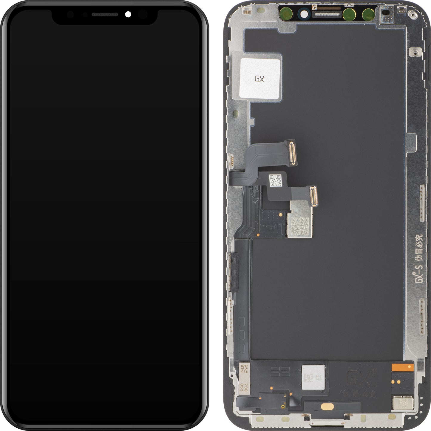 GX kosketusnäyttö Apple iPhone XS:ään, kehyksellä, OLED-versio, musta