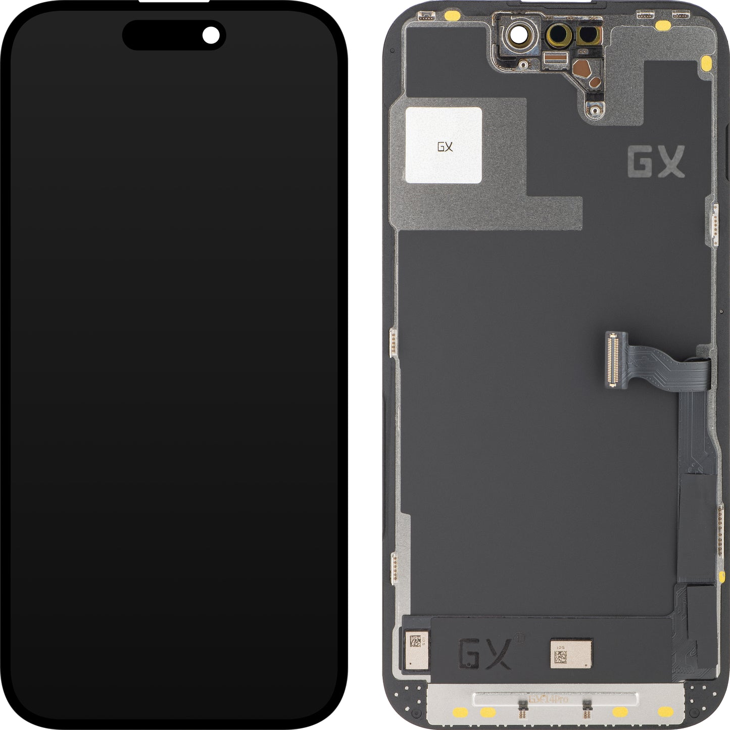 Kosketusnäyttö GX Apple iPhone 14 Pro:lle, kehyksellä, OLED IC siirrettävä versio, musta