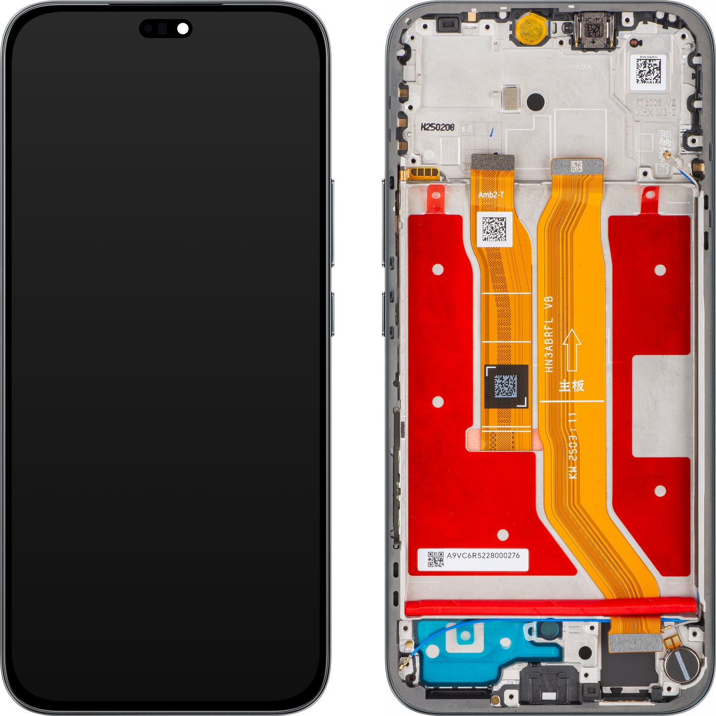 Näyttö kosketusnäytöllä Honor 400 Lite, kehyksellä, musta (Velvet Black), huoltopaketti 0235ANTF