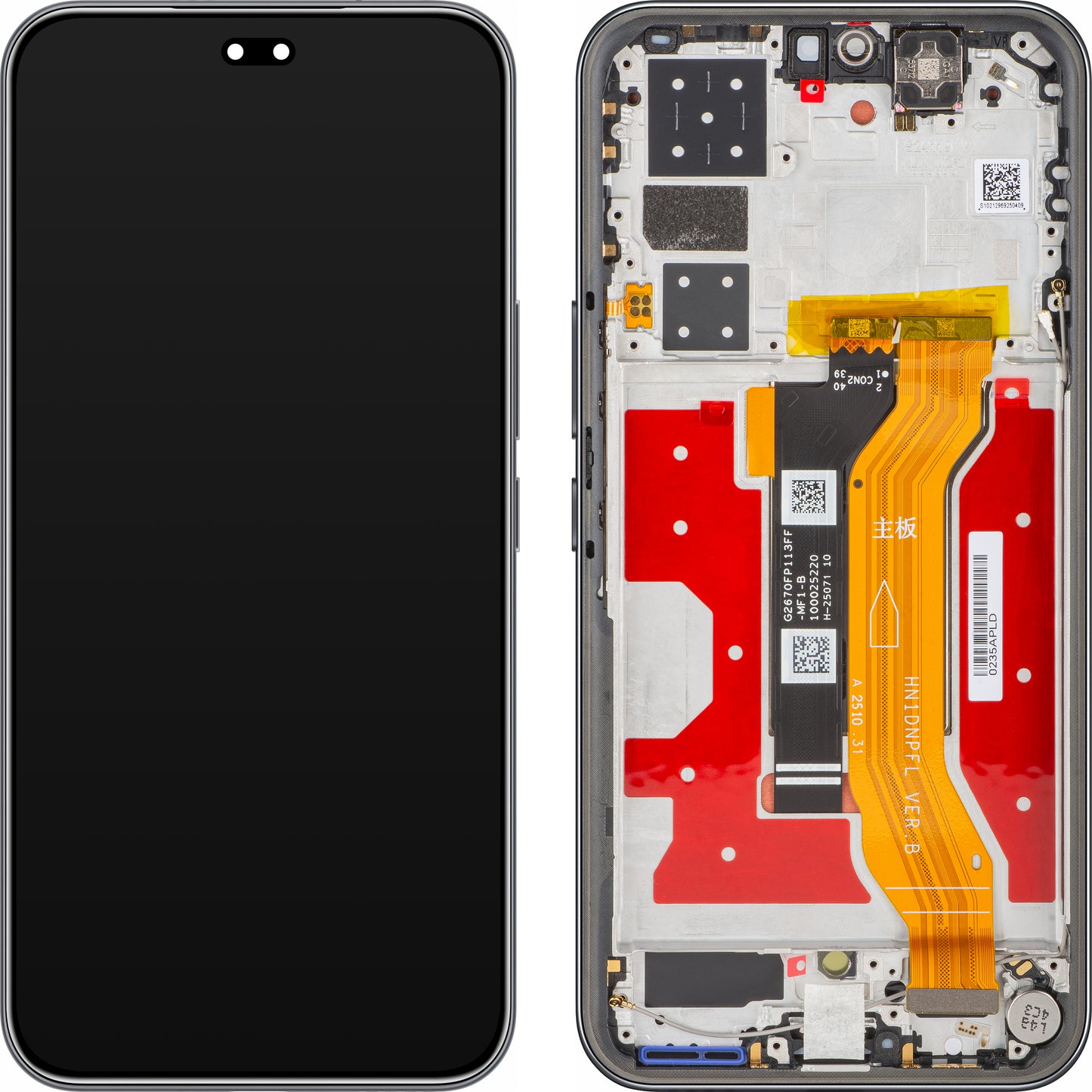 Näyttö kosketusnäytöllä Honor 400 Pro, kehyksellä, Musta (Midnight Black), Huoltopaketti 0235APFA