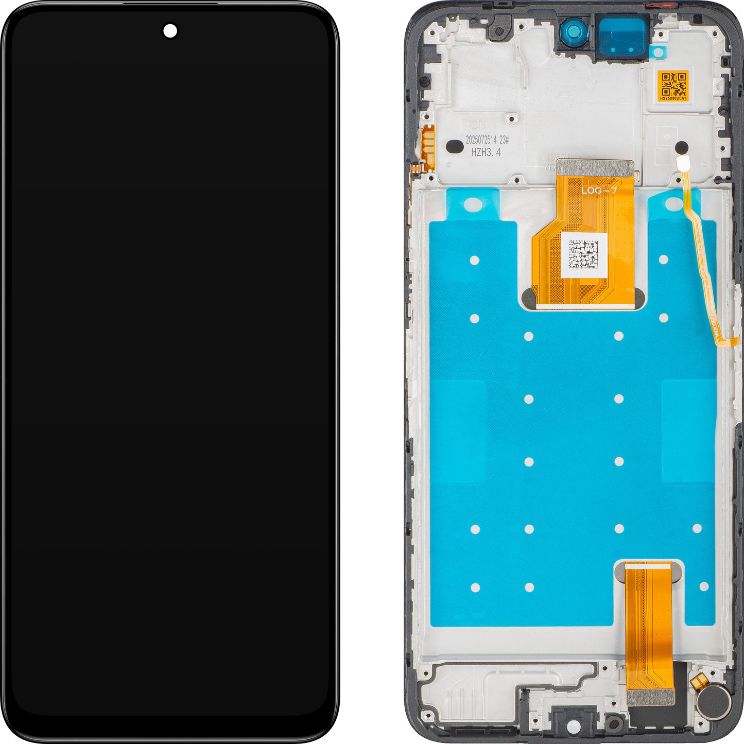 Honor X7d 5G / 400 Smart 4G / X7d 4G -näyttö kosketusnäytöllä, kehyksellä, musta, Service Pack 0235AQWY
