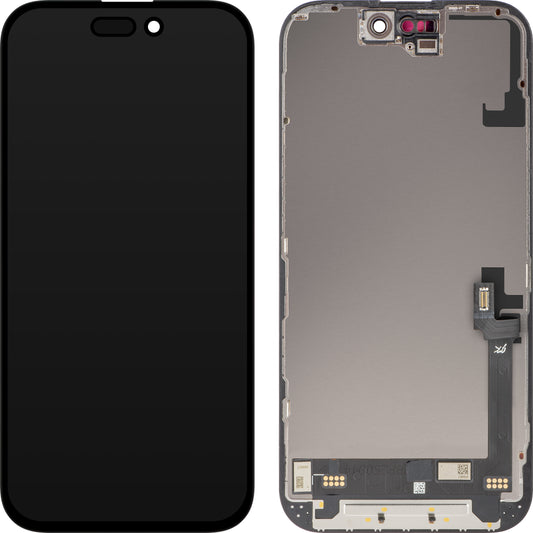 Näyttö JK kosketusnäytöllä Apple iPhone 16:lle, kehyksellä, LCD In-Cell IC Movable -versio, Musta