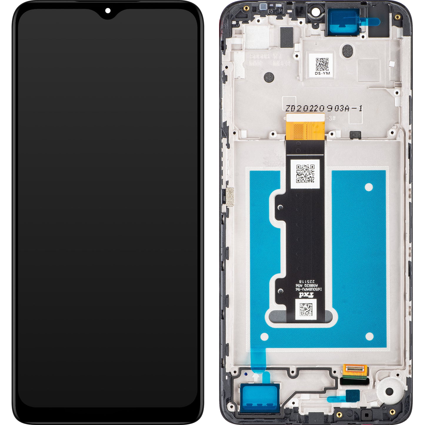 Kosketusnäyttö Motorola Moto E22i / E22, kehyksellä, musta, huoltopaketti 5D68C21594