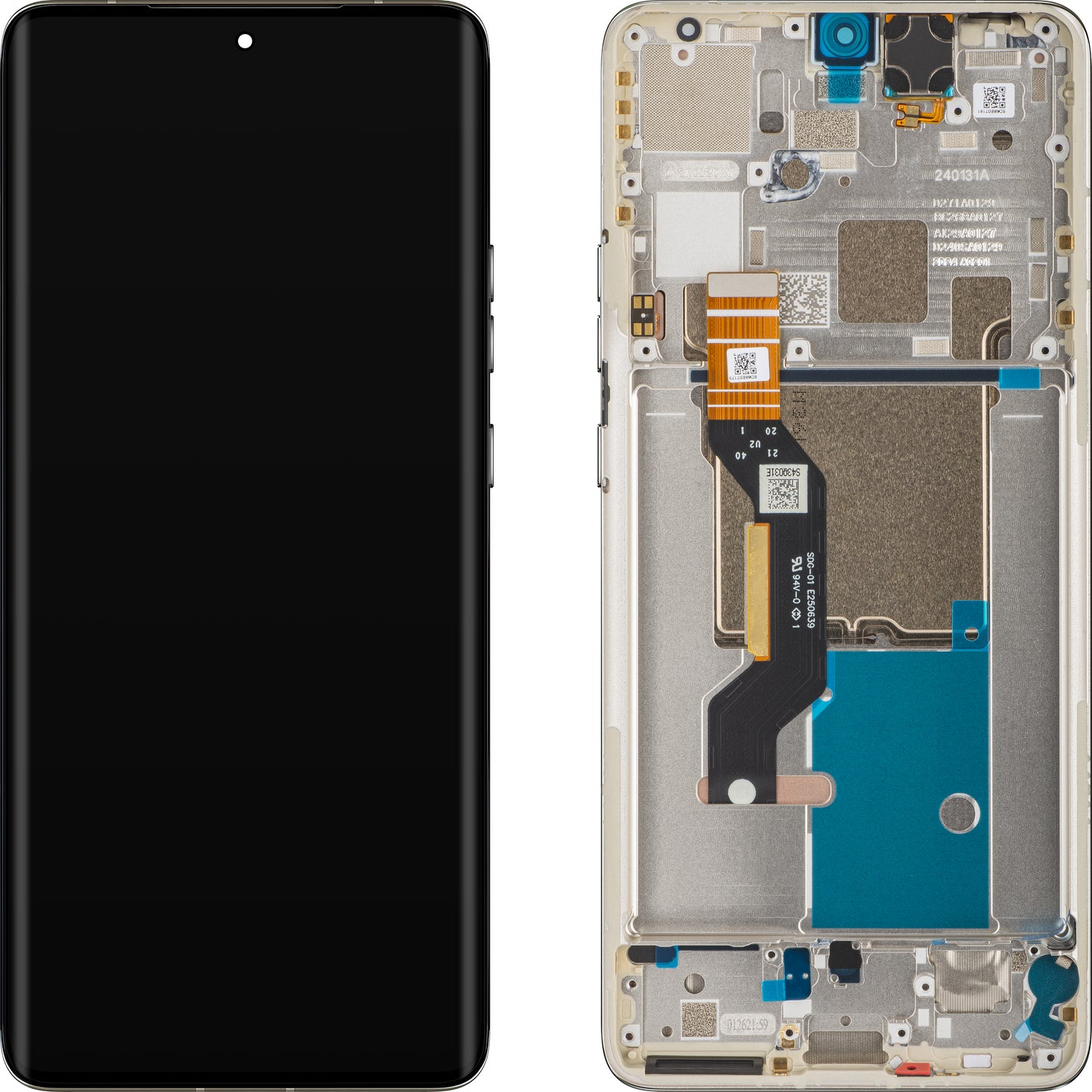 Kosketusnäyttö Motorola Edge 50 Pro, kehyksellä, harmaa (Moonlight Pearl), Service Pack 5D68C24094
