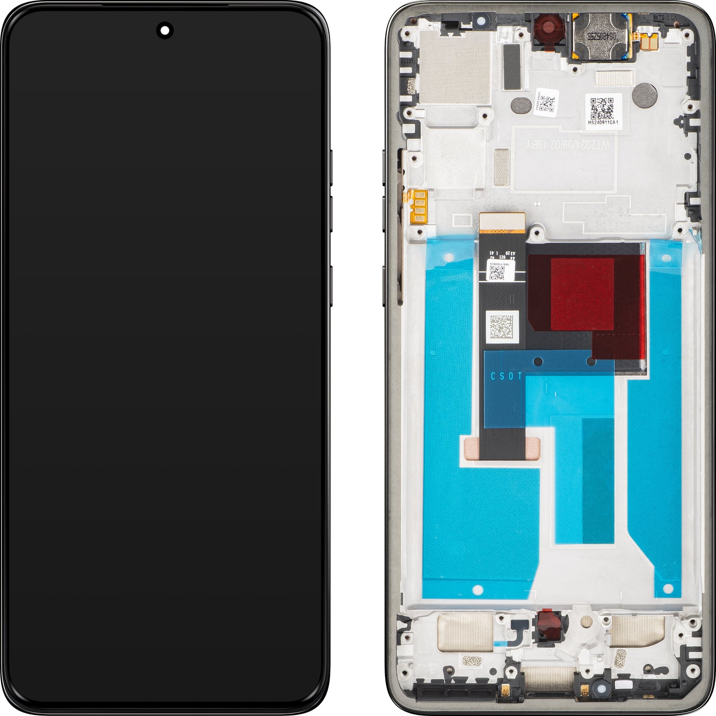 Näyttö kosketusnäytöllä Motorola ThinkPhone 25, kehyksellä, Musta (Carbon Black), Huoltopaketti 5D68C28405