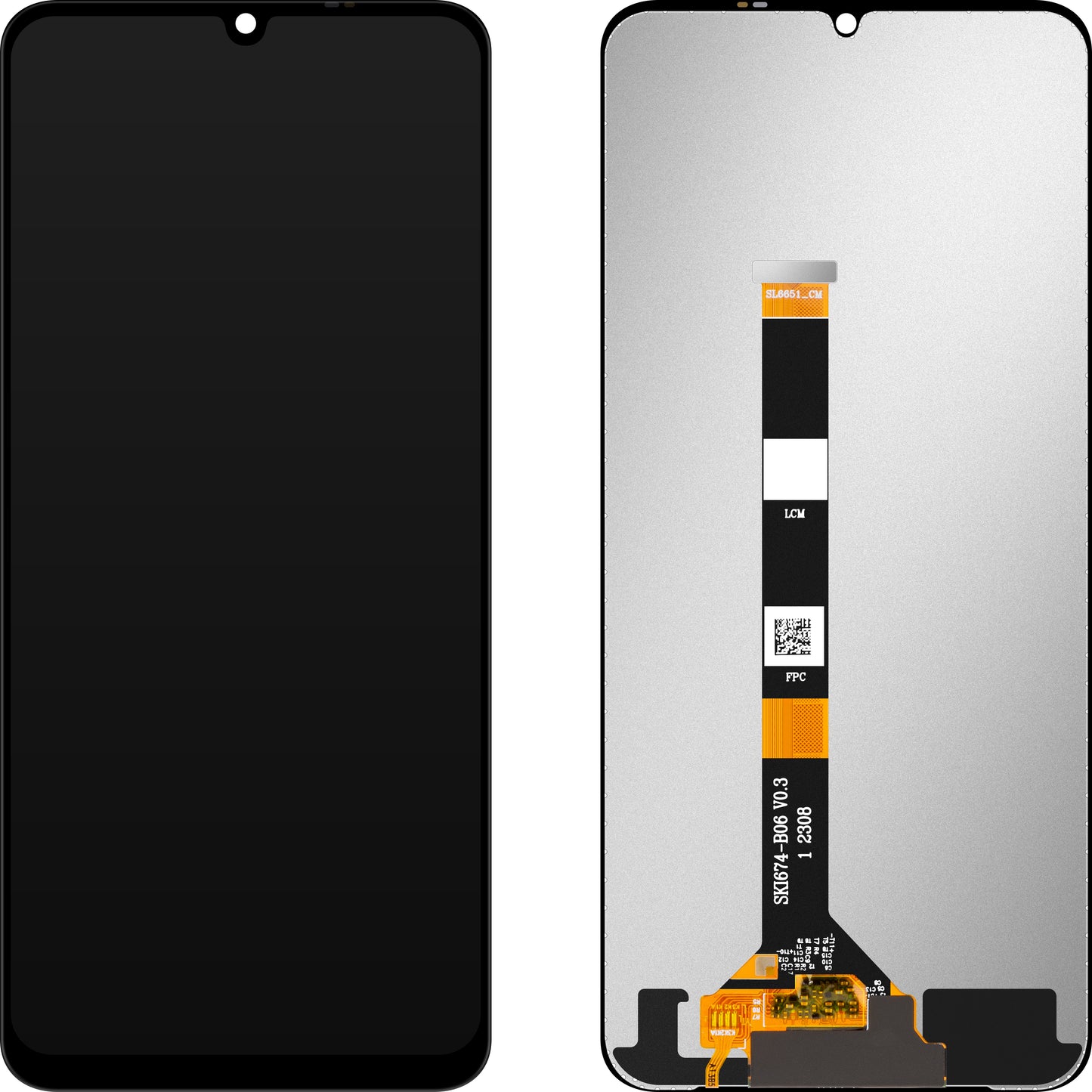 MP-kosketusnäyttö yhteensopiva Realme C51 / C53 / Narzo N53 / Note 50 kanssa