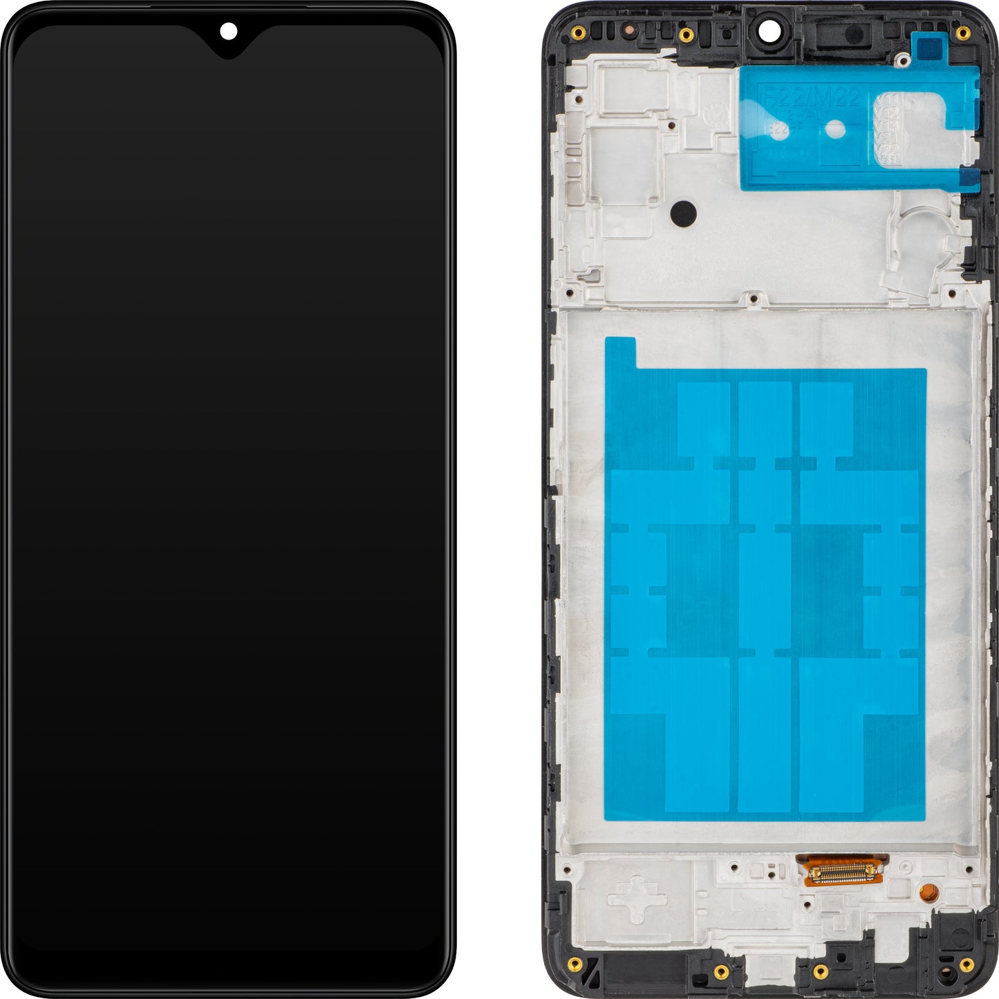 Näyttö MP-kosketusnäytöllä yhteensopiva Samsung Galaxy M22 M225, kehyksellä, Musta