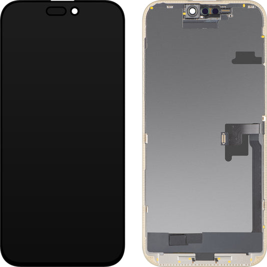 Näyttö MP-kosketusnäytöllä yhteensopiva Apple iPhone 16 Pro Max -laitteelle, kehyksellä, OLED FHD Diagnostic -versio, Musta