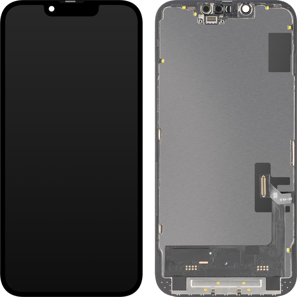 Näyttö MP Touchscreenillä yhteensopiva Apple iPhone 14:n kanssa, kehyksellä, Soft OLED FHD 120Hz IC Movable -versio, Musta