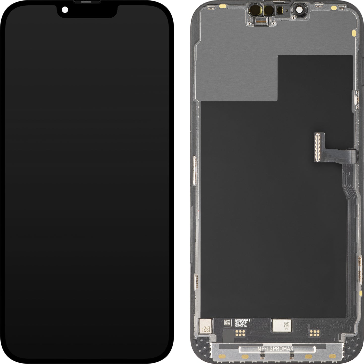 MP Touchscreen Display compatible with Apple iPhone 13 Pro Max, with Frame, Premium Soft OLED FHD 120Hz Diagnostic Version, Black