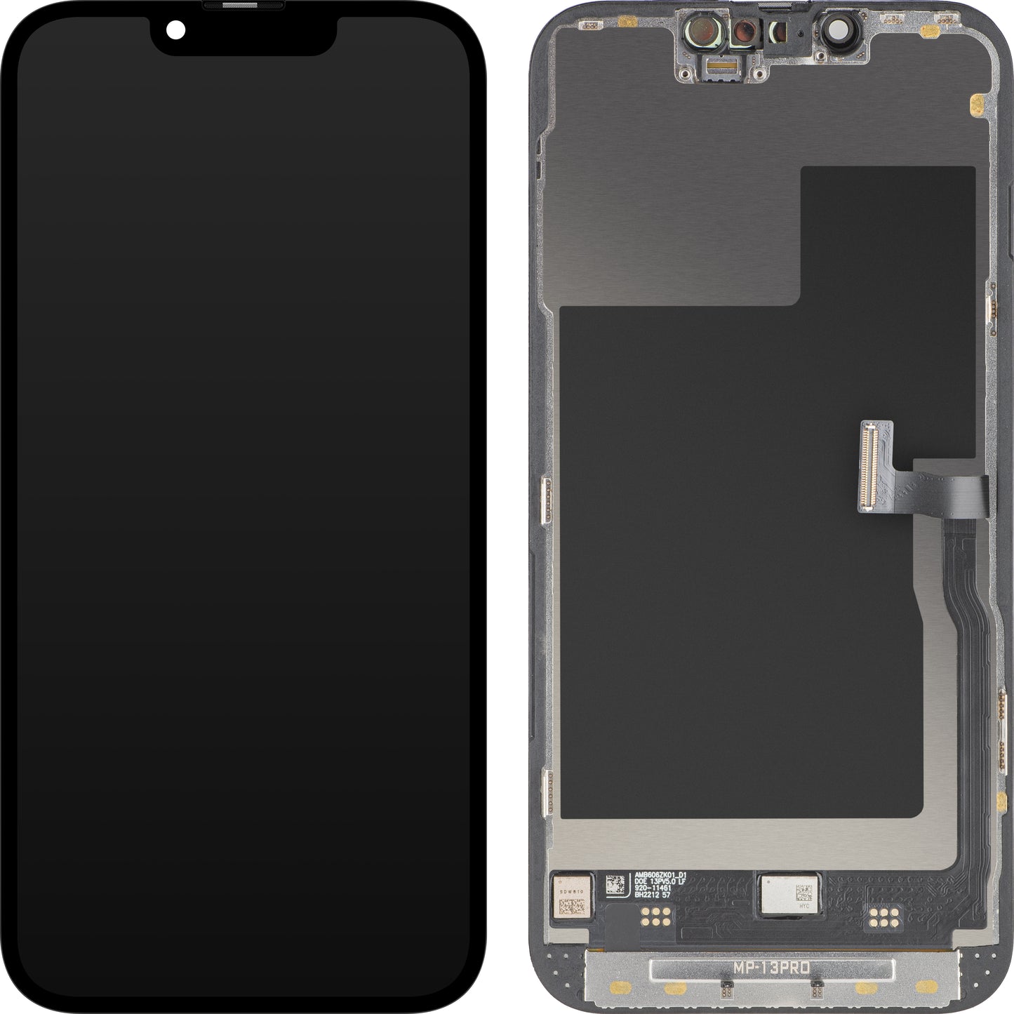 MP Touchscreen Display compatible with Apple iPhone 13 Pro, with Frame, Premium Soft OLED FHD 120Hz Diagnostic Version, Black