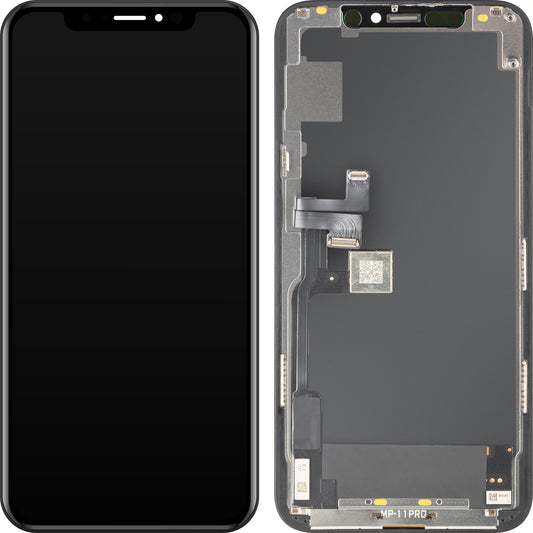 MP-kosketusnäyttö Apple iPhone 11 Pro -yhteensopiva, kehyksellä, OLED FHD IC Movable -versio, musta