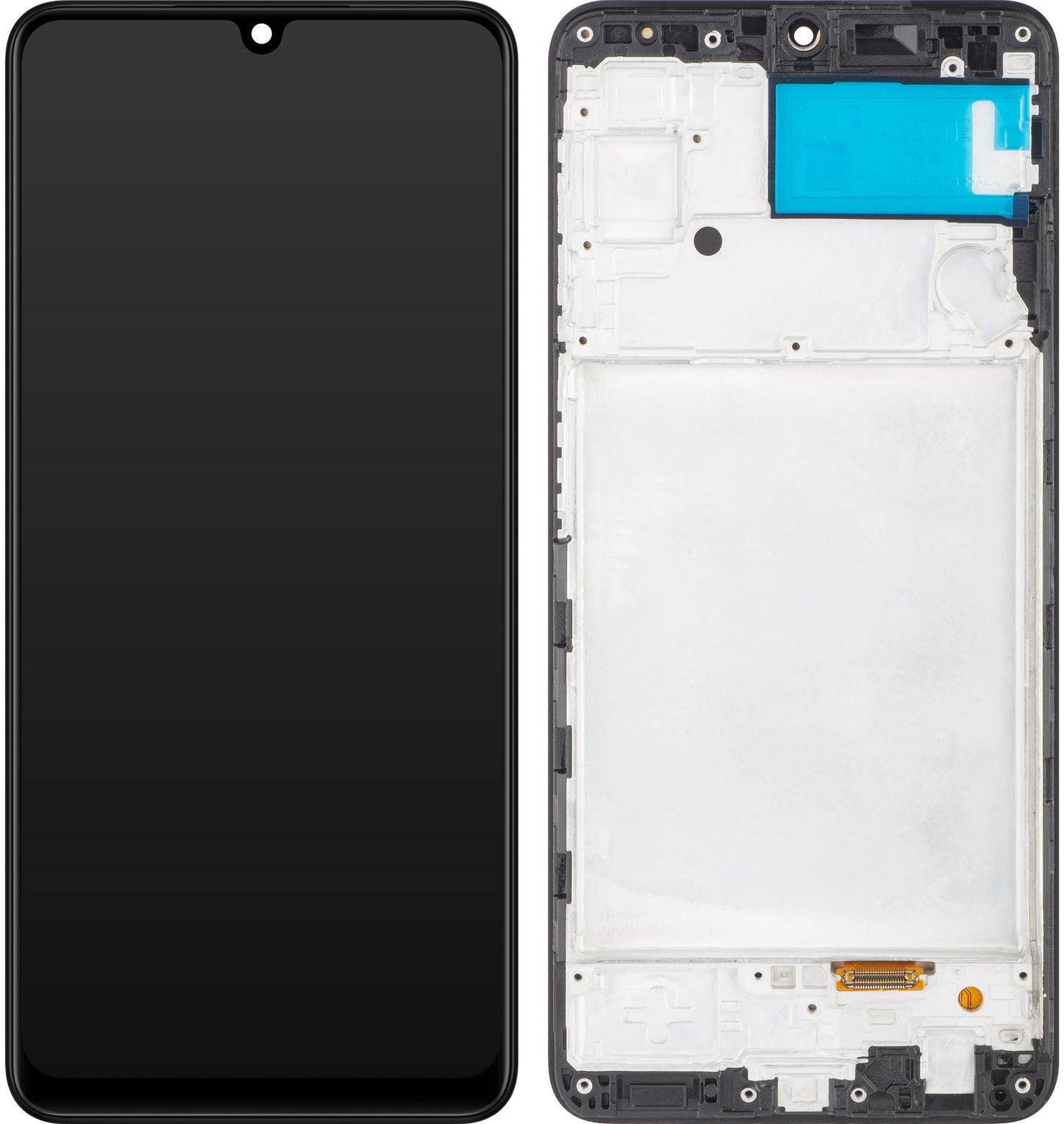 MP kosketusnäyttö yhteensopiva Samsung Galaxy A22 A225 kanssa, kehyksellä, musta