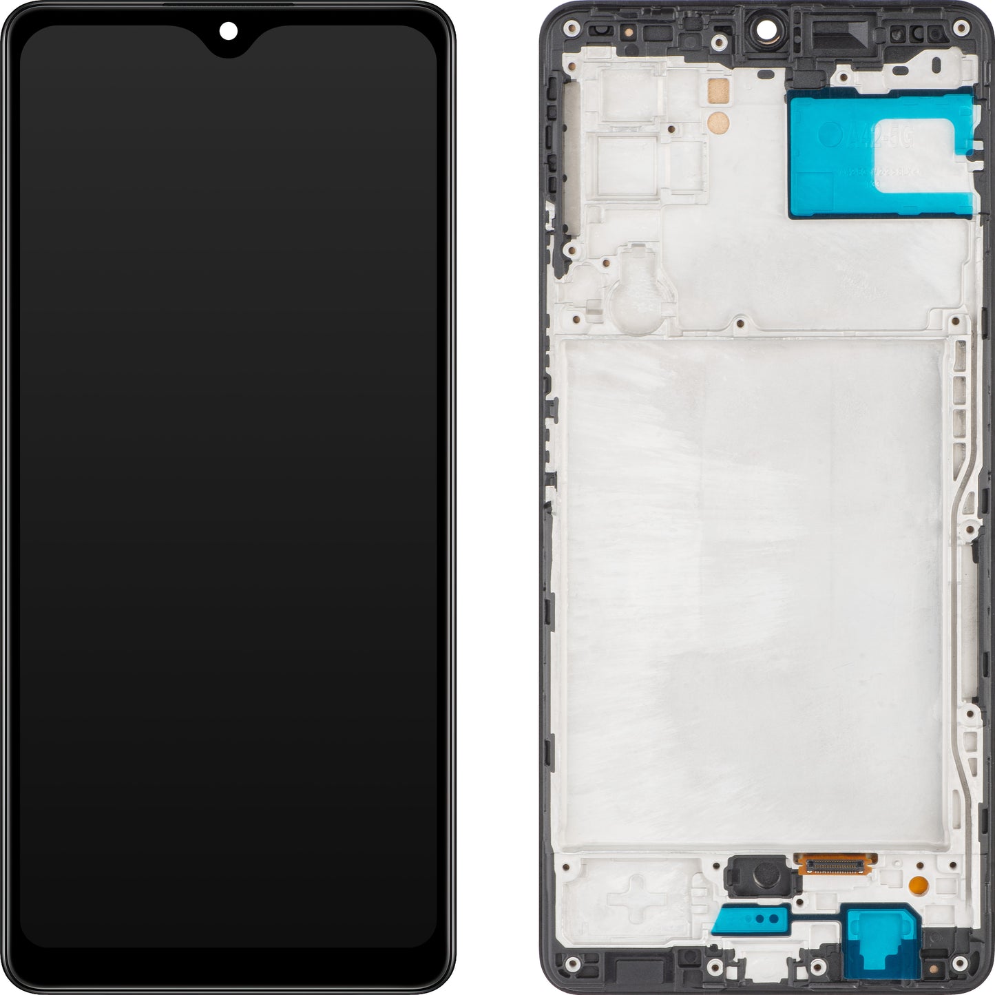 Kosketusnäyttö MP-näyttö yhteensopiva Samsung Galaxy A42 5G A426 kanssa, kehyksellä, musta