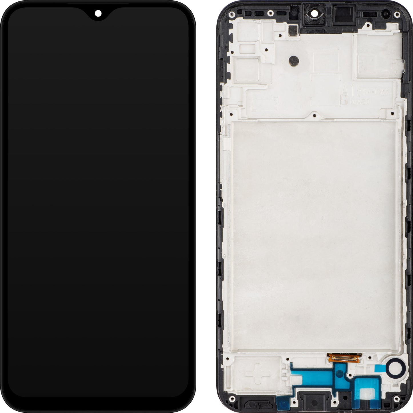 MP kosketusnäyttö yhteensopiva Samsung Galaxy A15 5G A156 / A15 A155 kanssa, kehyksellä, musta