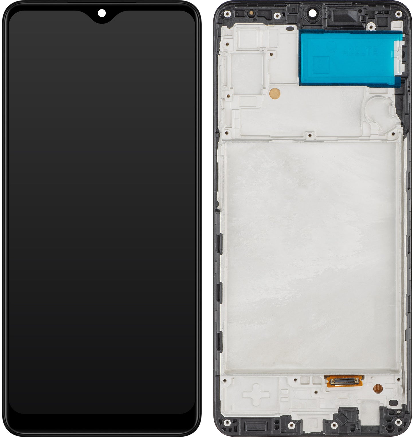 MP kosketusnäyttö yhteensopiva Samsung Galaxy A22 A225 kanssa, kehyksellä, OLED versio, musta