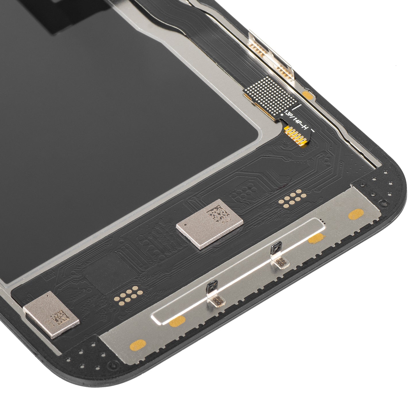 Näyttö MP-kosketusnäytöllä yhteensopiva Apple iPhone 13 Pro:n kanssa, kehyksellä, Soft OLED FHD 120Hz IC Movable, Musta