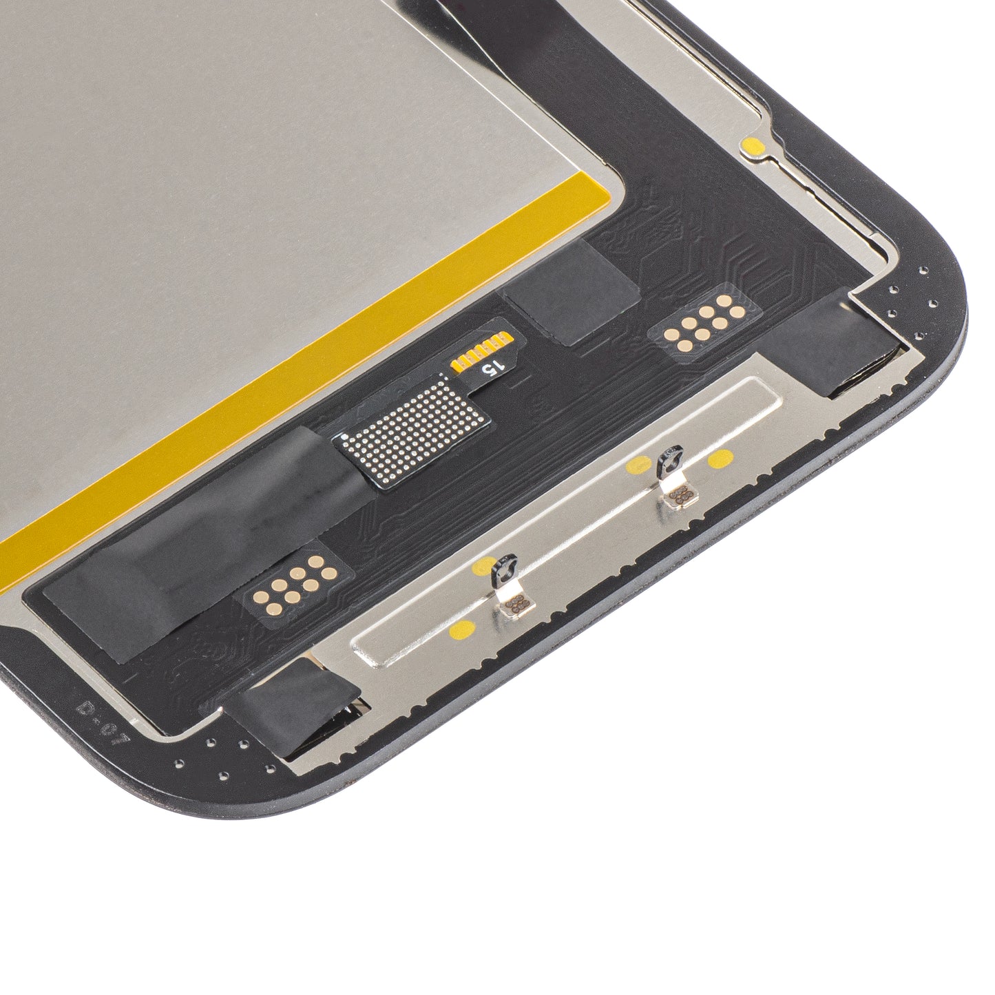 Näyttö MP Touchscreen, yhteensopiva Apple iPhone 15:n kanssa, kehyksellä, Soft OLED FHD IC Movable -versio, Musta