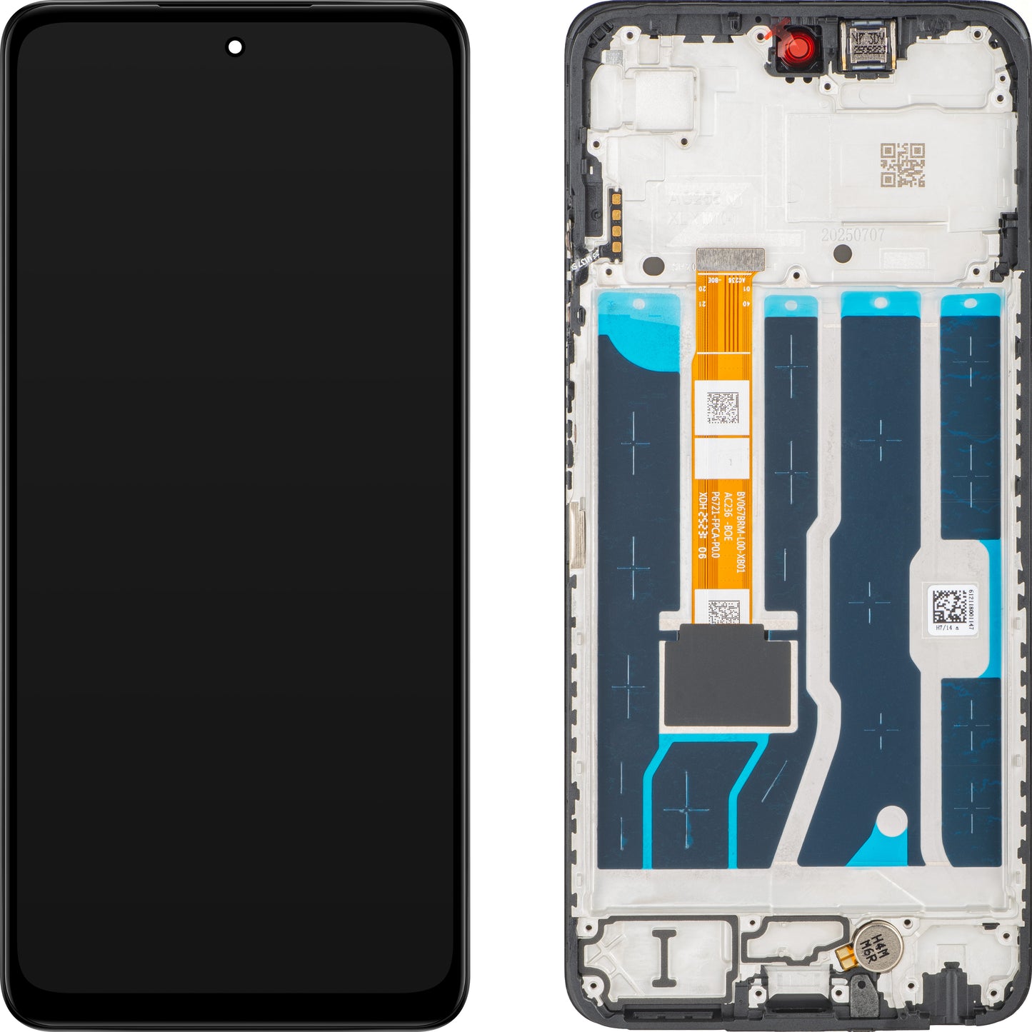 Näyttö kosketusnäytöllä Oppo A5 4G, kehyksellä, musta, Service Pack 621029000585