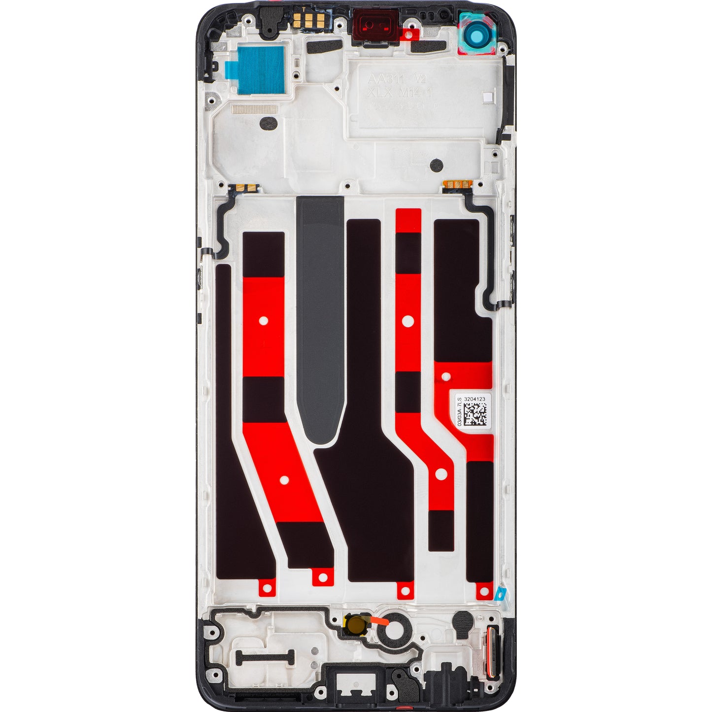 Näyttö kosketusnäytöllä Oppo Reno8 4G / Reno7 / F21 Pro, kehyksellä, musta, Service Pack 4130179